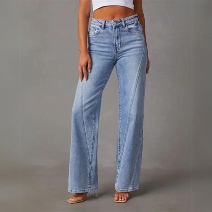 Les chaussures pour femmes ne conviennent pas, il s'agit de jeans : Jean femme taille haute coupe large