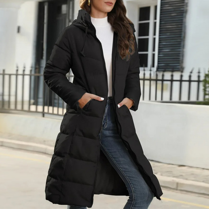 Parka d'hiver long à capuche pour femme