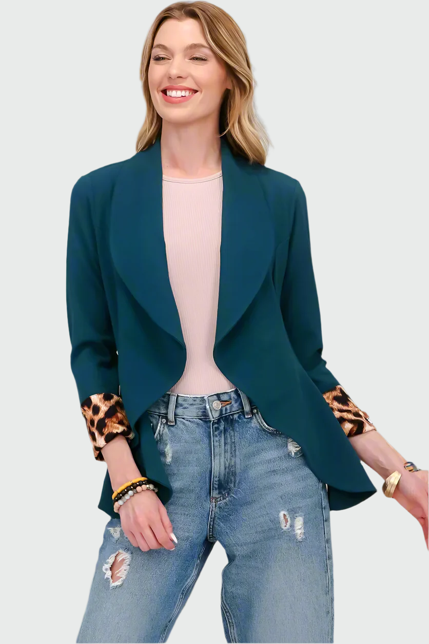 Blazer élégant à motif panthère