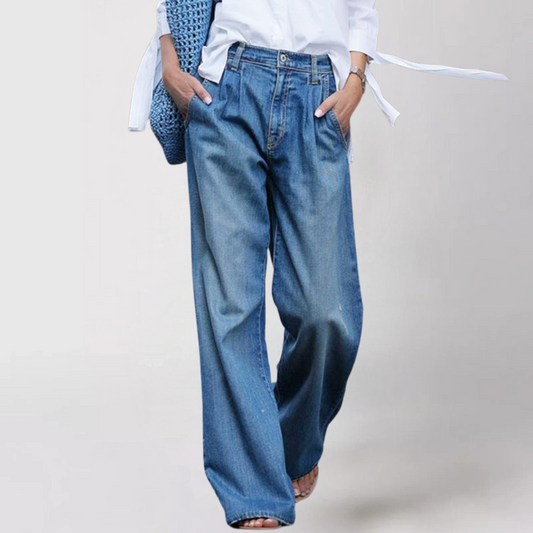 Bequeme Damenjeans Weite Bein Form - IdealeKleiden