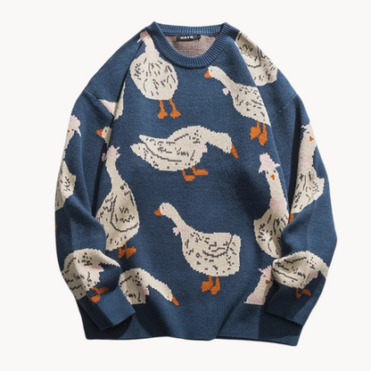 Pull décontracté pour femme avec motif imprimé amusant