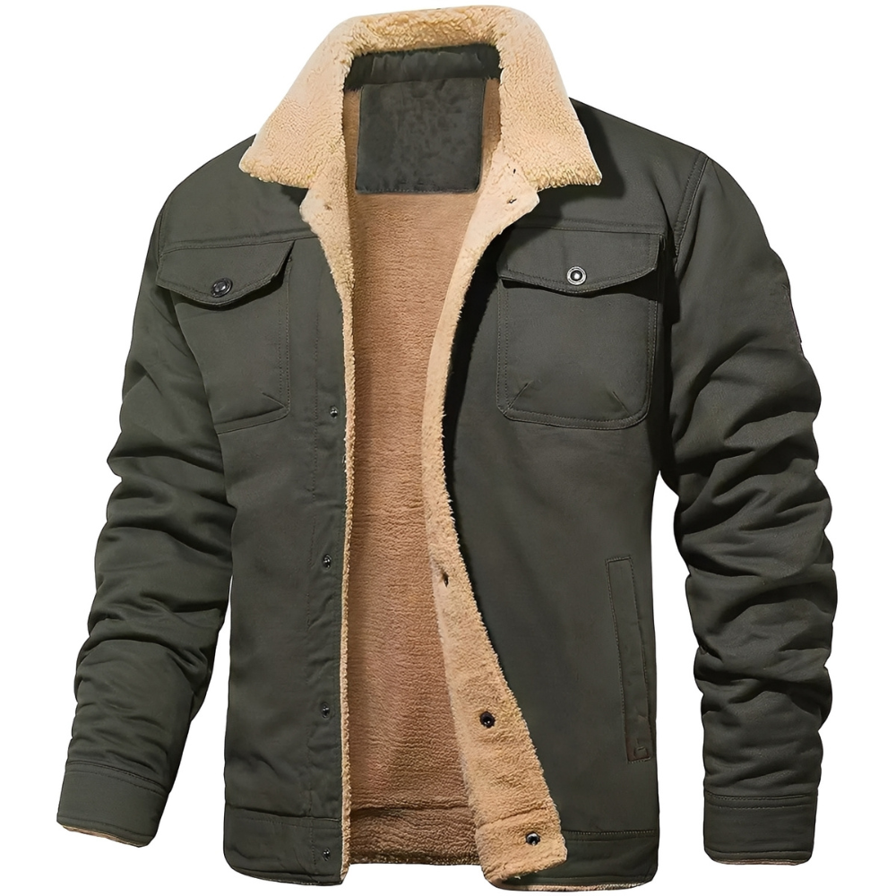 Veste d'hiver homme chaude doublée extérieur