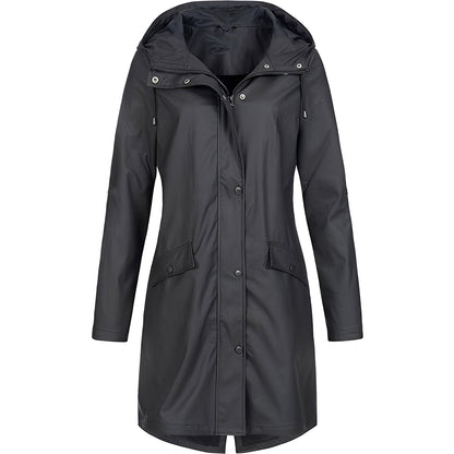 Manteau long pratique pour femme, résistant à l'eau