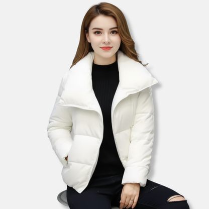 Robe femme courte col cheminée fermeture éclair