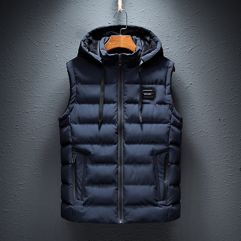 Gilet polaire à capuche chaud pour homme