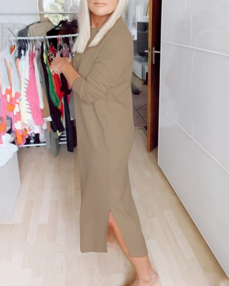 Robe décontractée chic à col rond