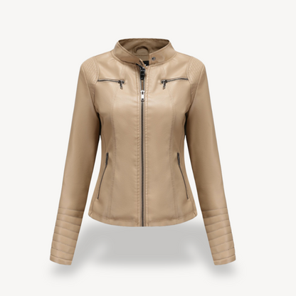 Blouson en cuir élégant pour femme style motard
