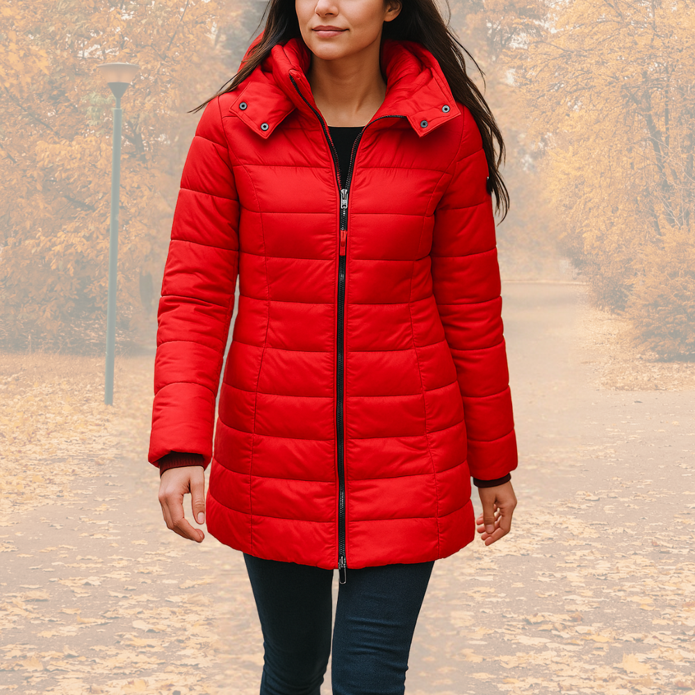 Winterjacke Damen Wattierte Kapuze - IdealeKleiden