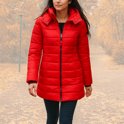 Winterjacke Damen Wattierte Kapuze - IdealeKleiden
