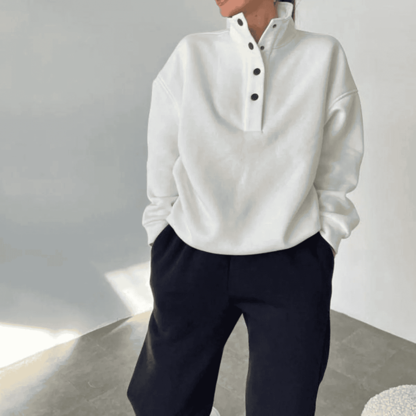 Pantalon de survêtement sportif pour femme avec col montant