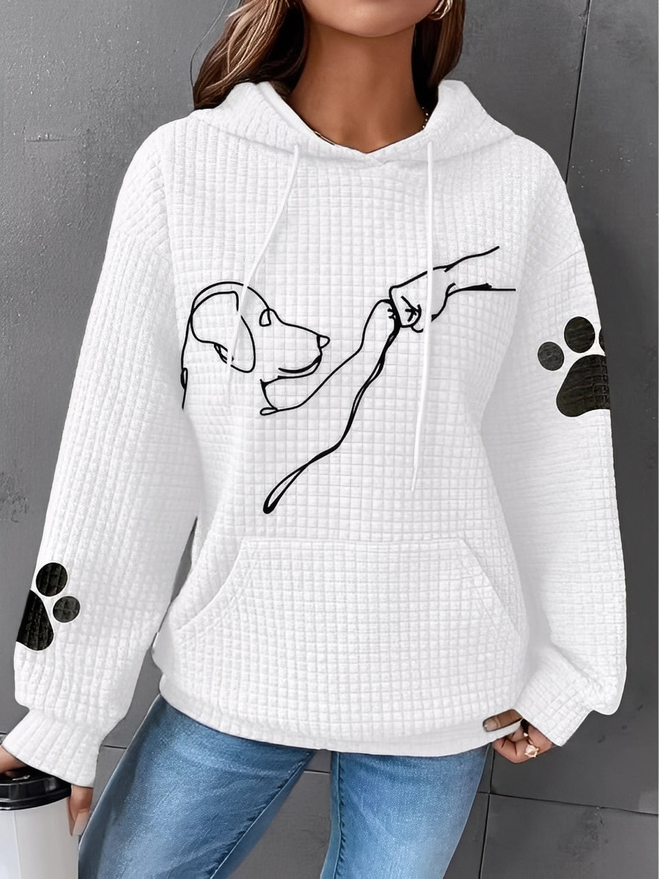 Veste stylée pour femme | Sweat-shirt doux imprimé à capuche