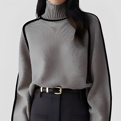 Col roulé élégant pour femme, style décontracté