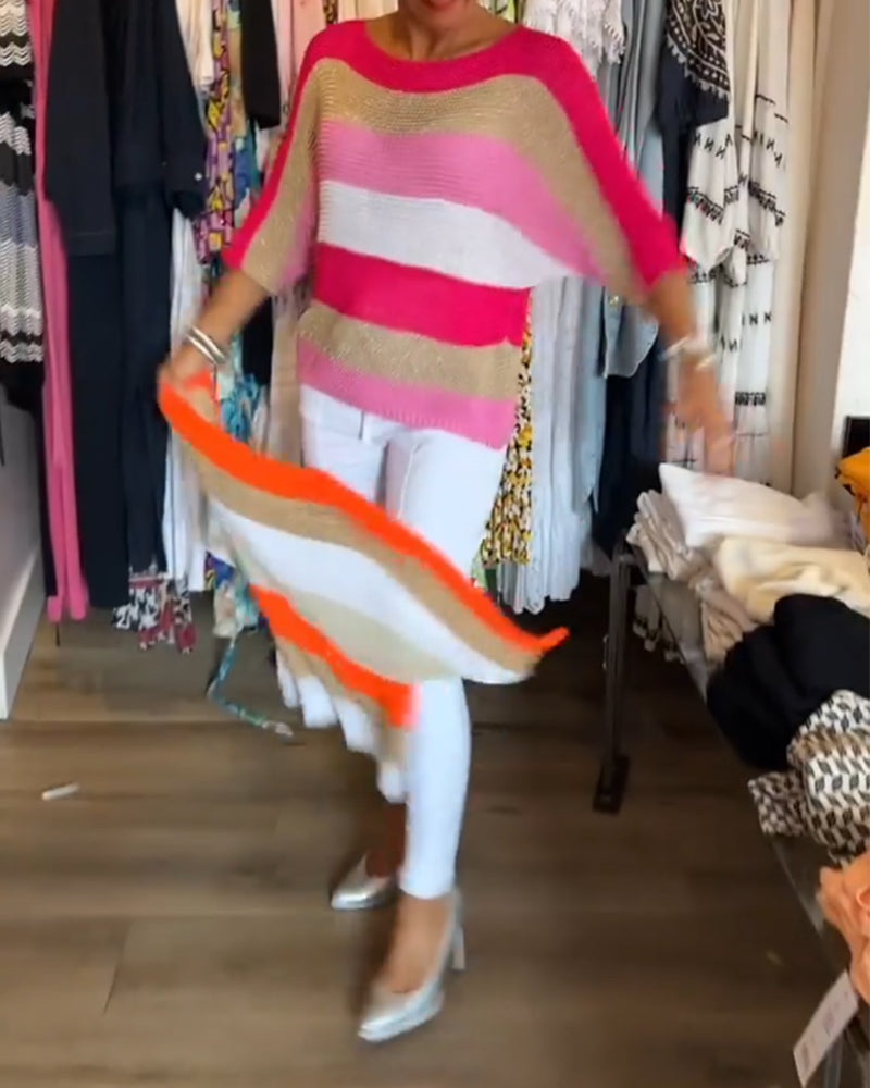 Robe colorée col rond