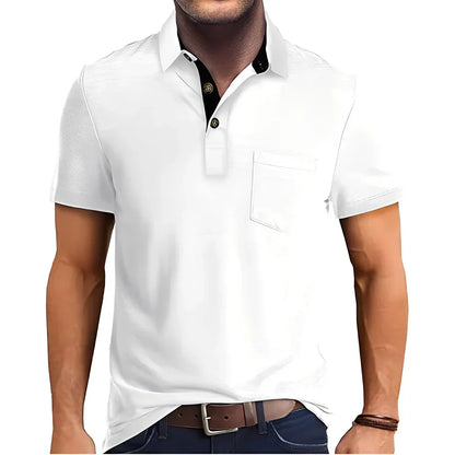 Polo rétro pour homme à manches courtes décontracté