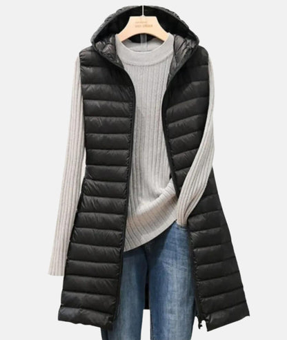 Manteau d'hiver sans manches, design moderne et élégant