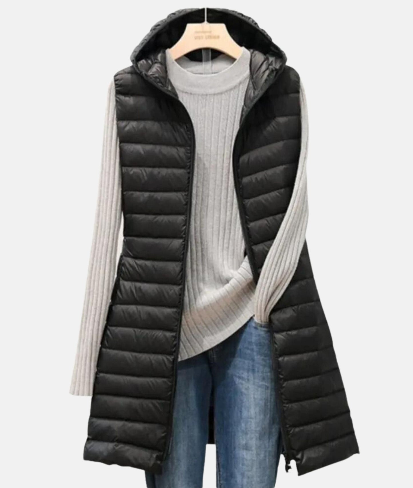 Manteau d'hiver sans manches classique élégant
