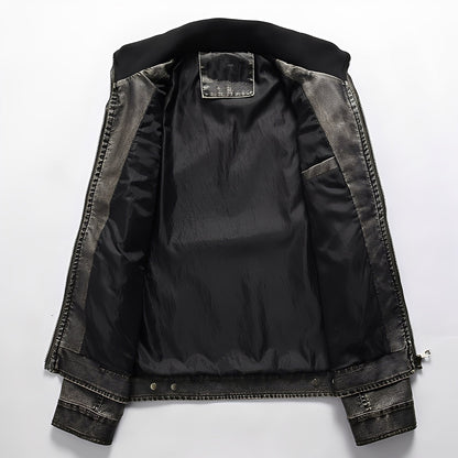 Elegante Lederjacke Herren Style - IdealeKleiden