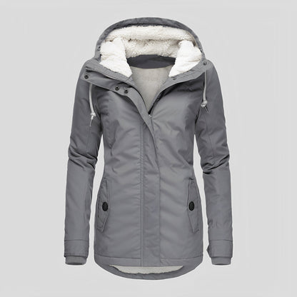 Veste de protection pour femmes chaude peluche capuche hiver
