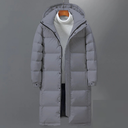 Manteau long d'hiver pour hommes avec capuche, chaud