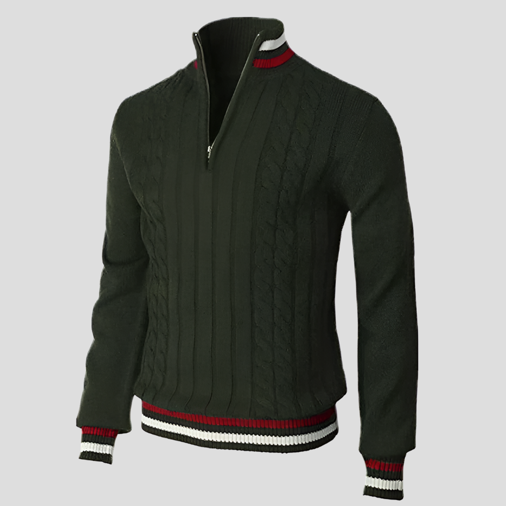 Cardigan élégant pour hommes avec fermeture éclair moderne