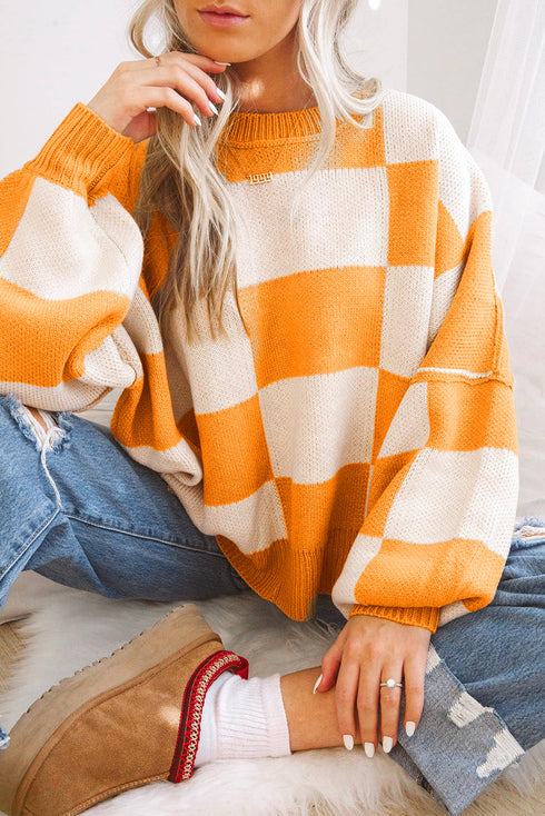 Pulls en tricot à carreaux Chaude Hivernale