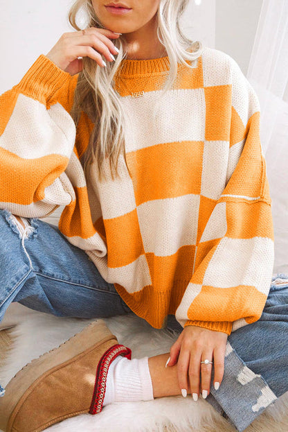 Pulls en tricot à carreaux Chaude Hivernale