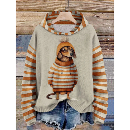 Pulls polaires pour femmes avec motif chien, doux et lacés