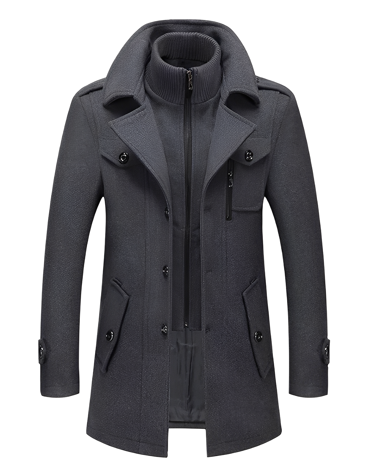 Blouson d'hiver homme double col tendance