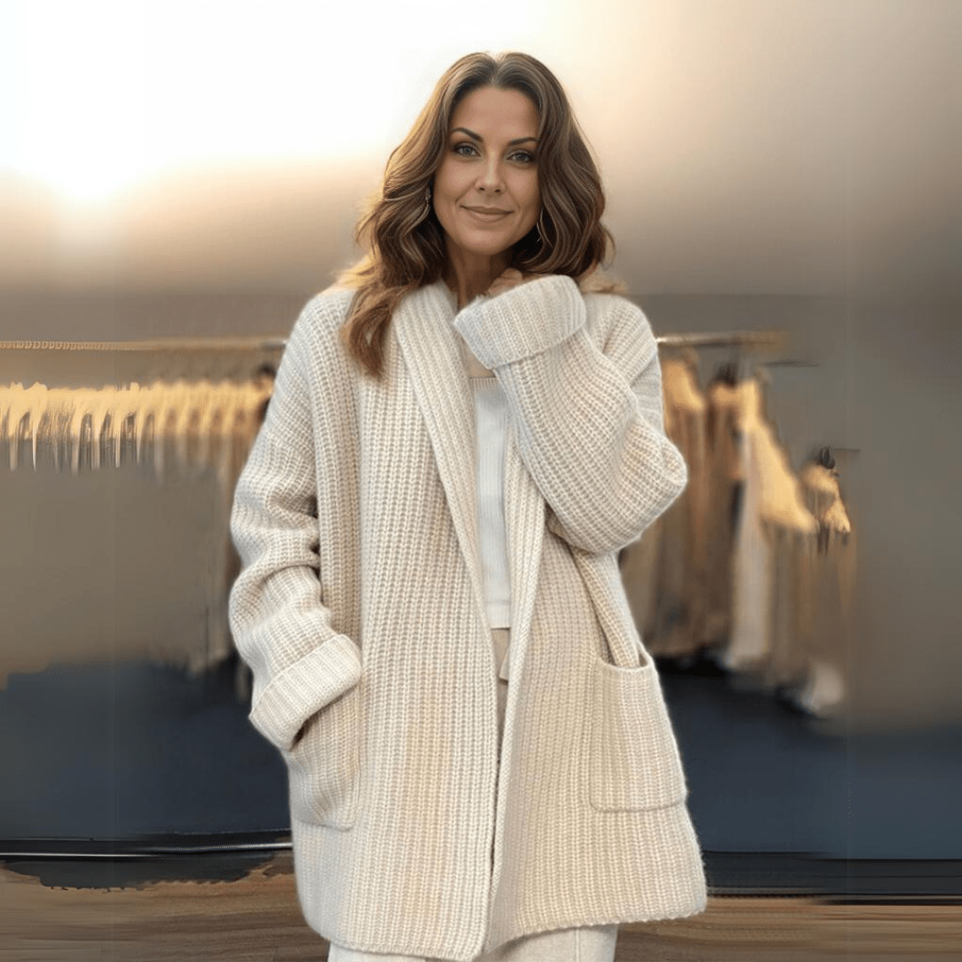 Gilet tricoté pour femme, look moderne hivernal