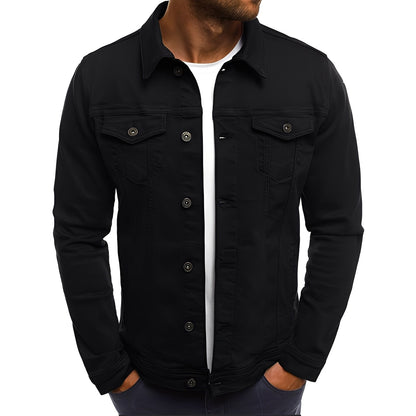 Veste en jean moderne pour homme avec poches