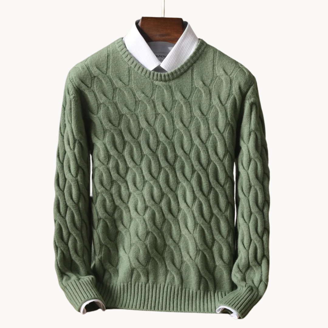 Pull en laine mérinos douce de luxe pour homme