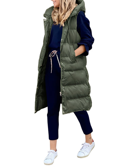 Gilet long élégant sans manches pour femme