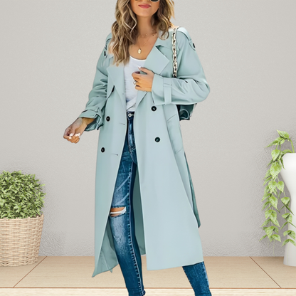 Élégant Trench-coat Long et Chaud pour Femme