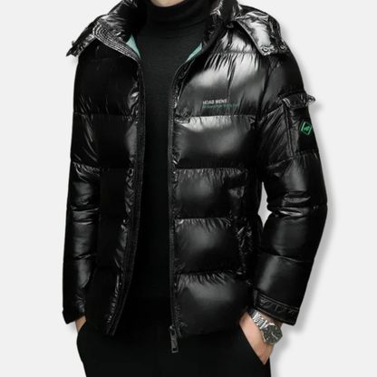 Damen Pufferjacke Kurz Stehkragen Reißverschluss - IdealeKleiden