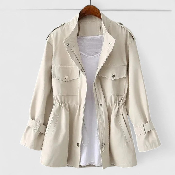 Manteau safari femme manches longues élégant