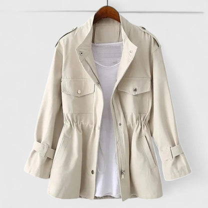Manteau safari femme manches longues élégant