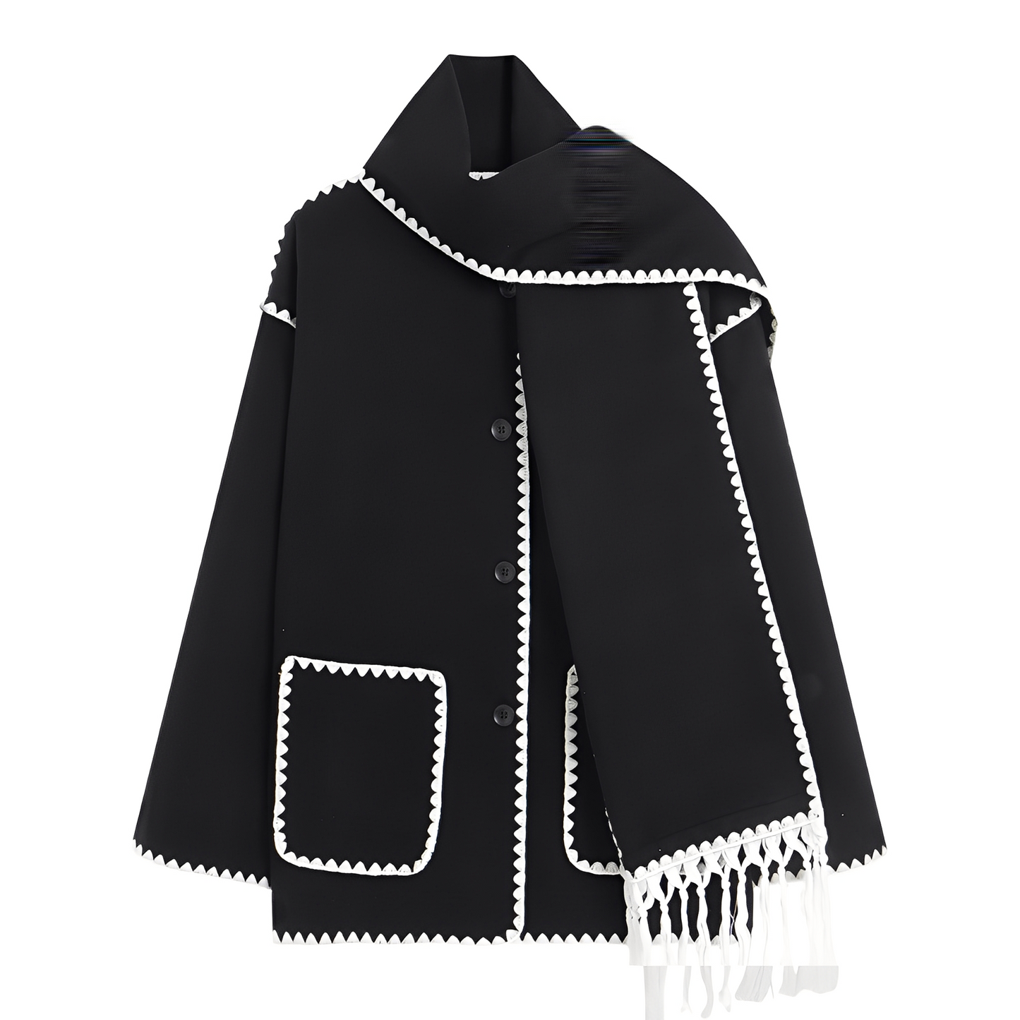 Élégante veste en laine pour femme à col châle