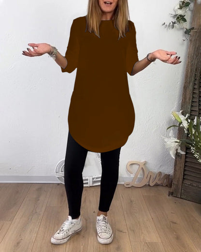 Robe femme col rond élégance