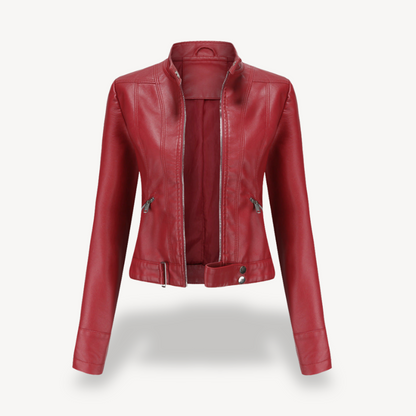 Blouson en cuir pour femme, style motard