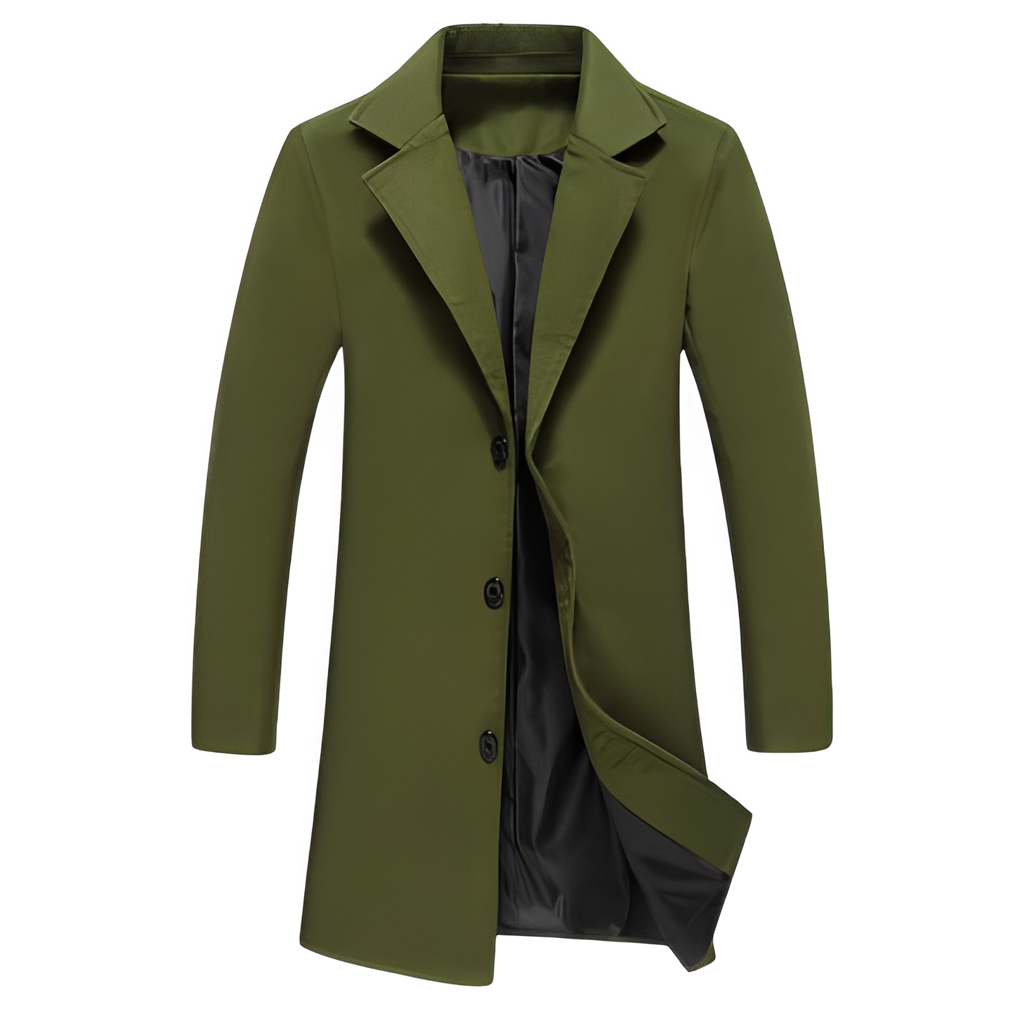 Manteau d'hiver élégant pour homme en laine noire