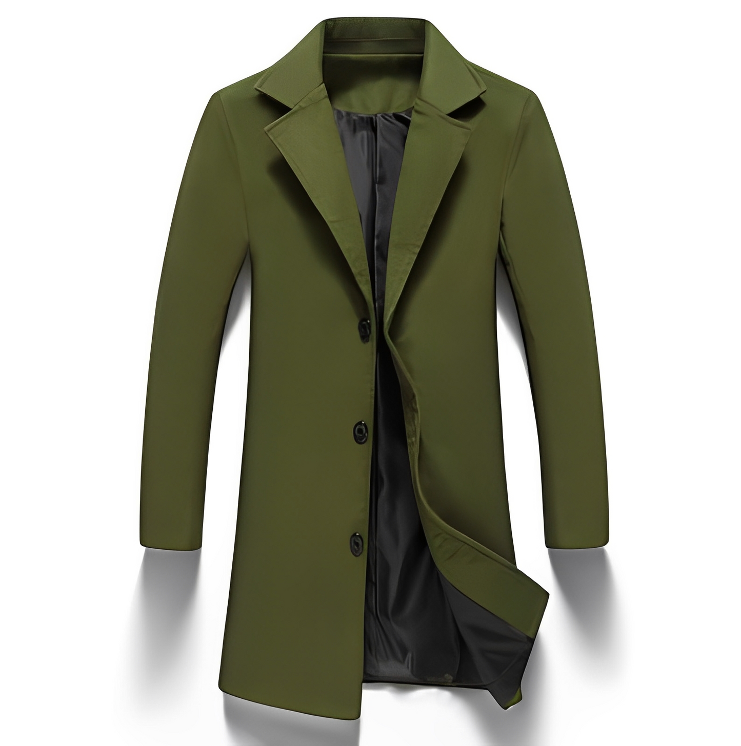 Manteau élégant en laine noire pour homme