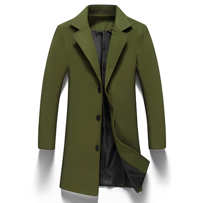 Manteau élégant en laine noire pour homme