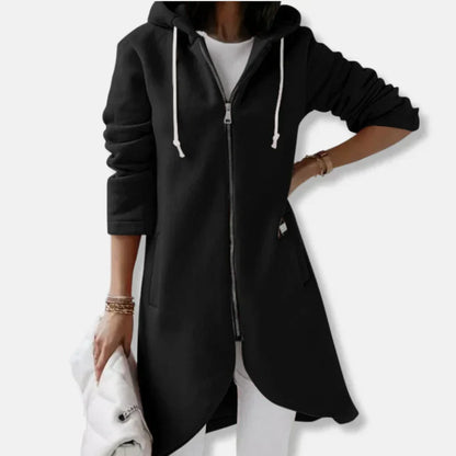 Sweat-veste ample avec capuche et fermeture éclair