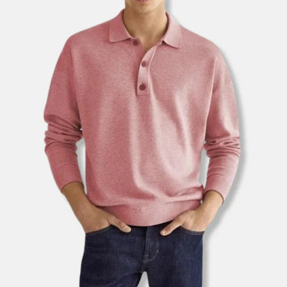 Pull homme col polo coton