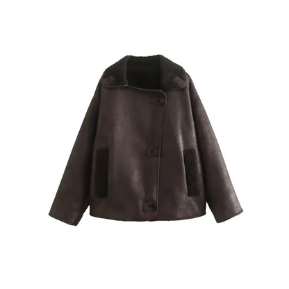 Winterjacke Damen Langarm Elegant Kragen - IdealeKleiden