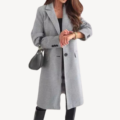 Manteau d'hiver femme en laine mélangée avec poches pratiques
