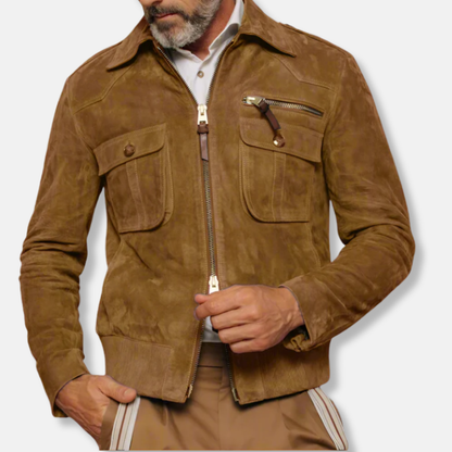 Veste en cuir sur mesure Col élégant