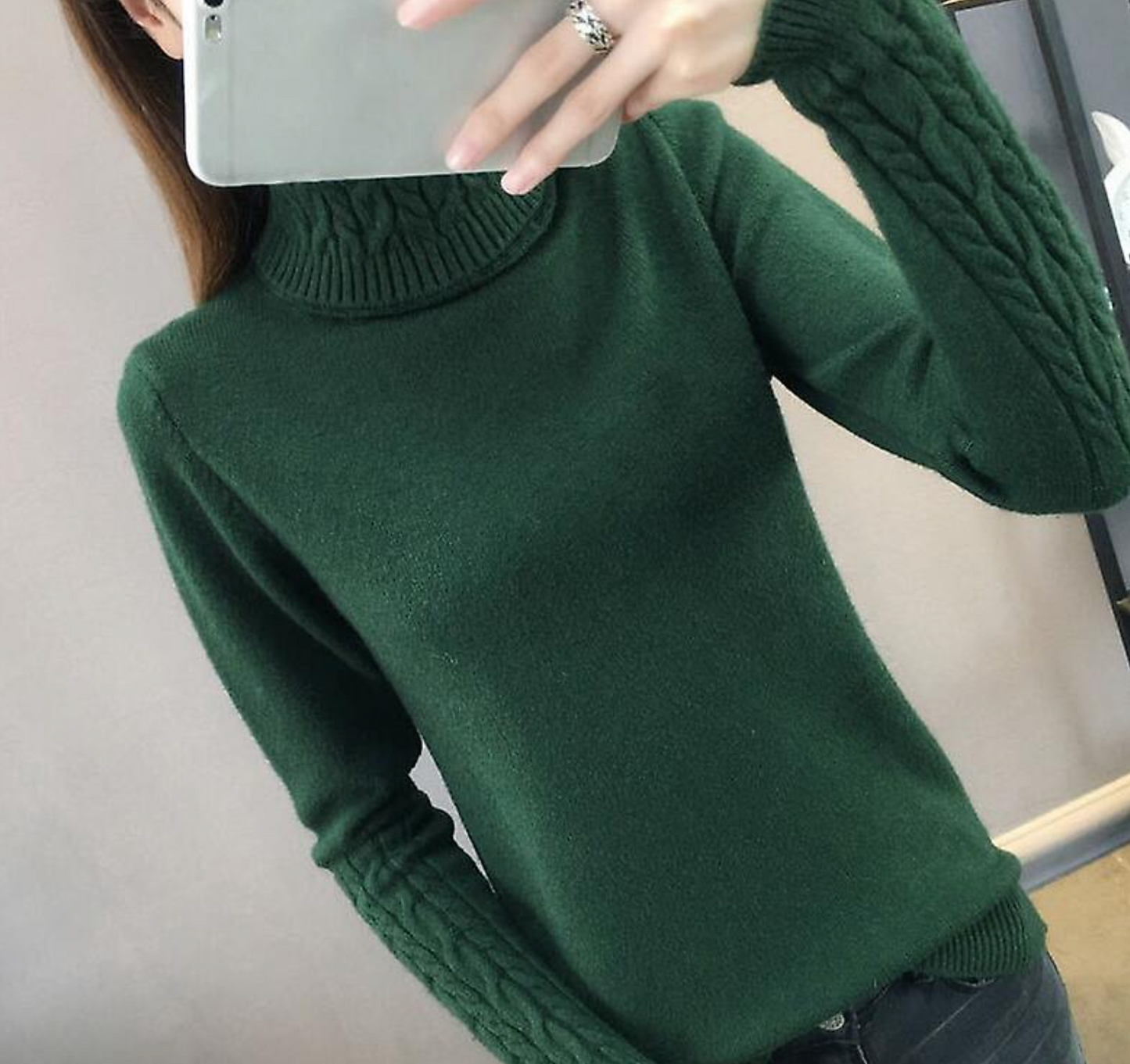 Pull en laine à col roulé doux