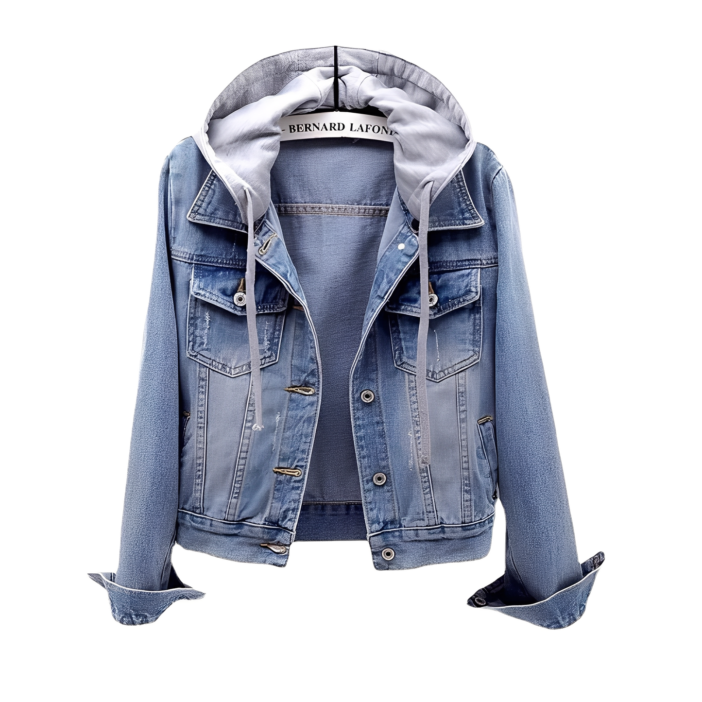 Veste en jean femme capuche tendance