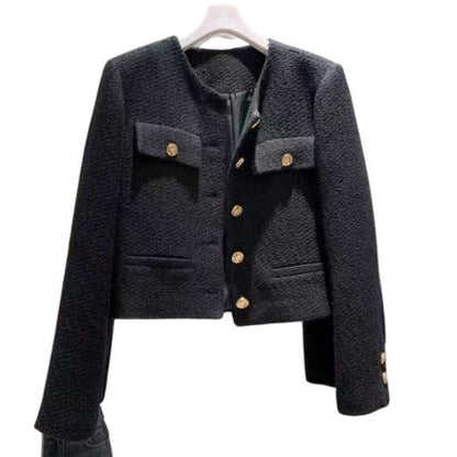 Veste en tweed col rond chic pour femme